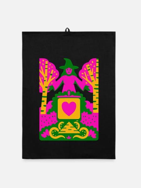 Wicca Cult - Organic Geschirrtuch - Schwarz - Vorne