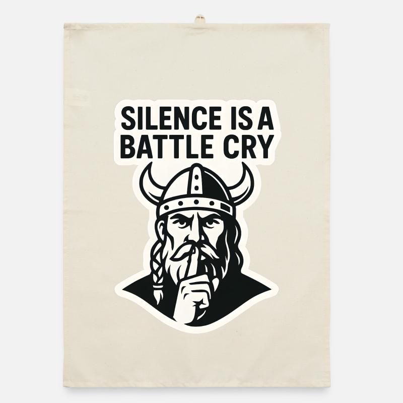 Viking Silence Battle Cry Design Organic dish towel