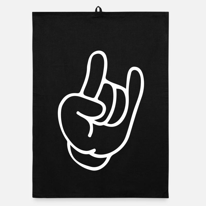 Rockhand Silhouette Motif Organic dish towel