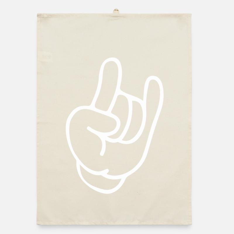 Rockhand Silhouette Motiv Organic Geschirrtuch