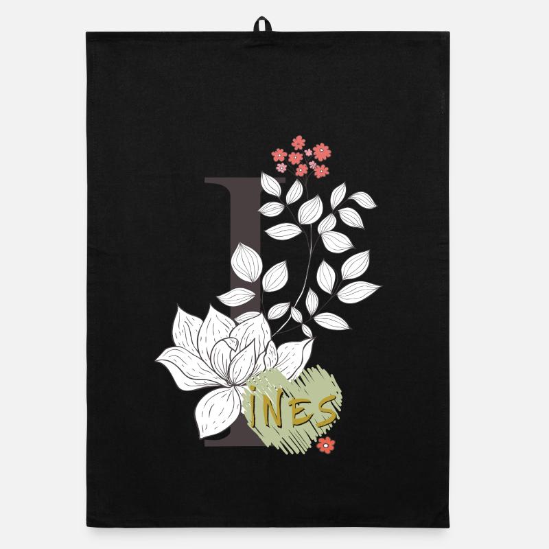 Buchstabe I Ines  Organic Geschirrtuch