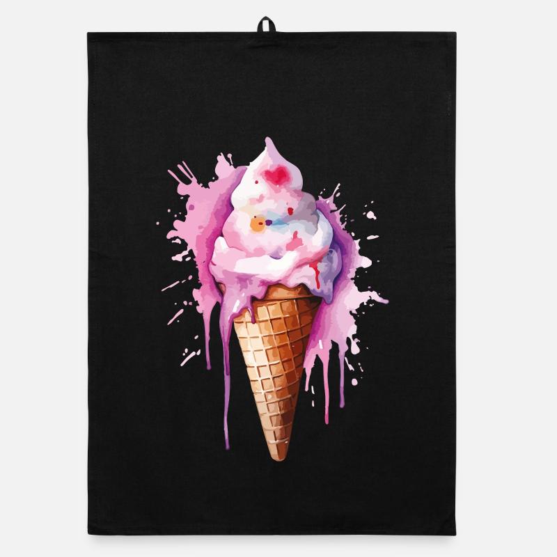 Gouttes de crème glacée à l’aquarelle Torchon bio