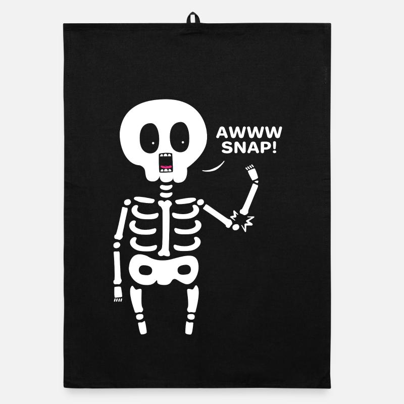 Knochenbruch Halloween Skelett Knochen Armbruch Organic Geschirrtuch