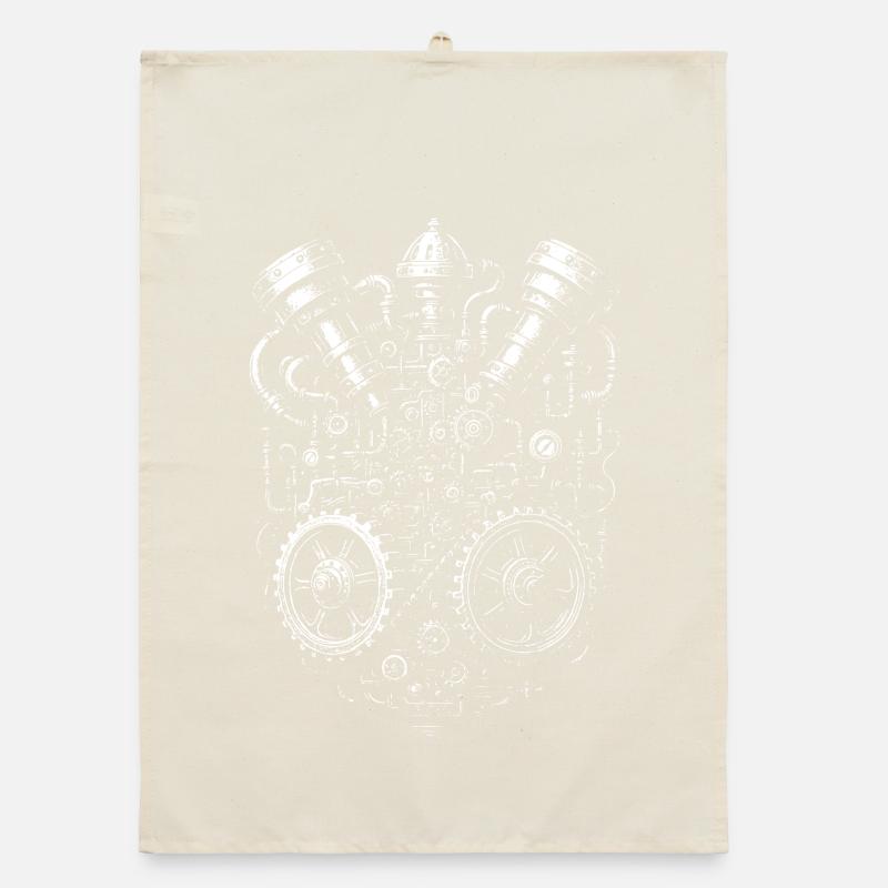 Steampunk Heart Getriebe Organic Geschirrtuch