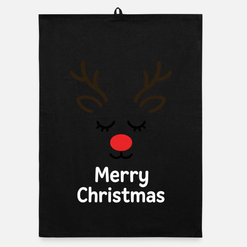Cerf Rudolph Joyeux Noël doux Torchon bio