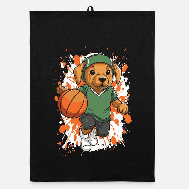 Le chien de basket en vert Torchon bio
