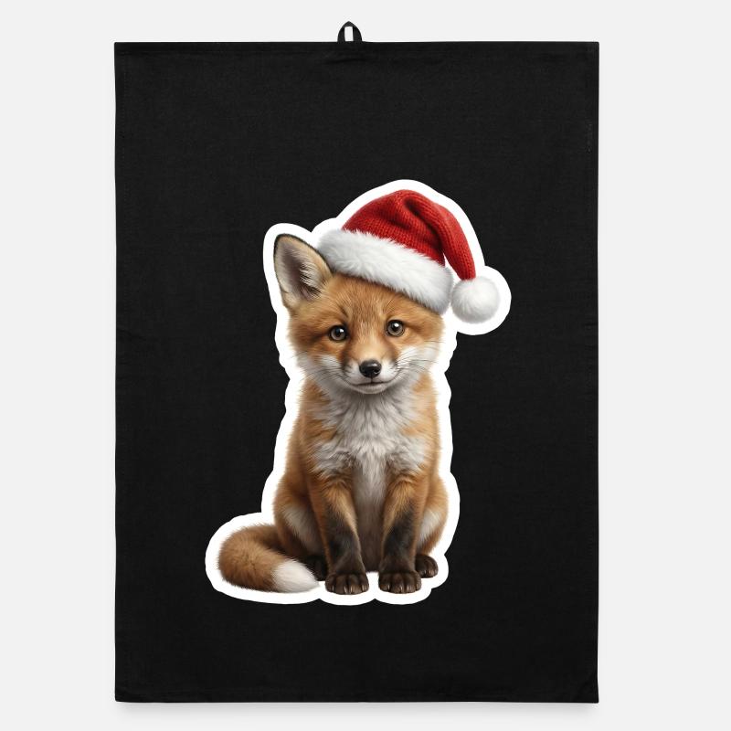 Le renard malin attend les cadeaux Torchon bio