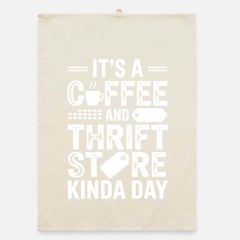 Coffee Thrift Store Day Organic dish towel