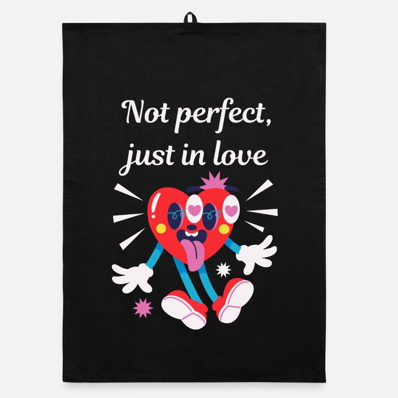 Nicht perfekt, einfach verliebt – Valentinstagsgeschenk Organic Geschirrtuch