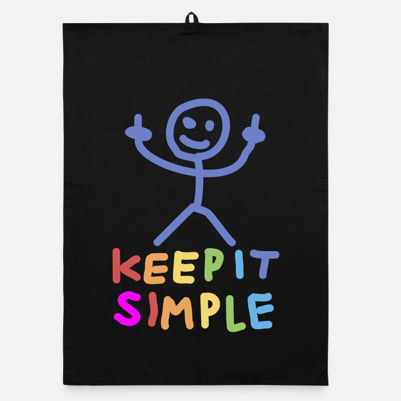 Stick Figure Middle Finger Organic dish towel