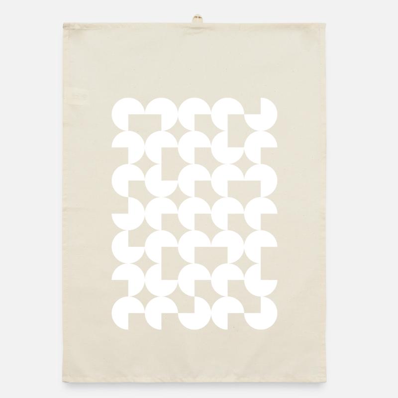 Geometric Circle Mosaic on Black Organic dish towel