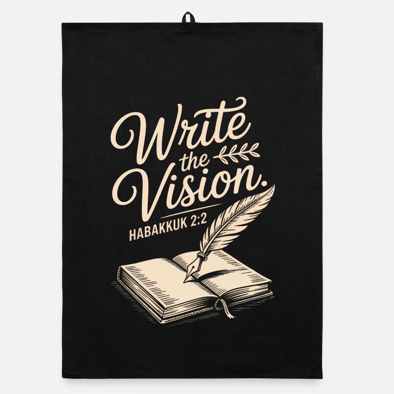Write the Vision Bible Verse Quill Organic dish towel