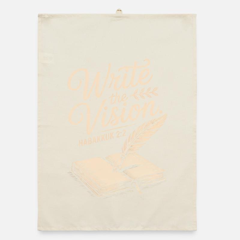 Write the Vision Bible Verse Quill Organic dish towel