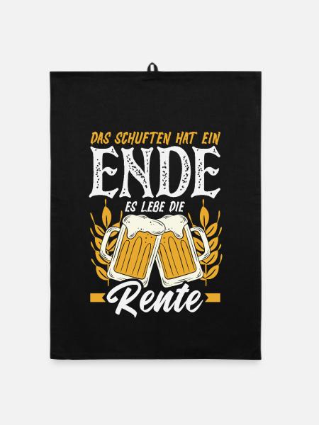 Schuften Hat Ein Ende Rente - Organic Geschirrtuch - Schwarz - Vorne