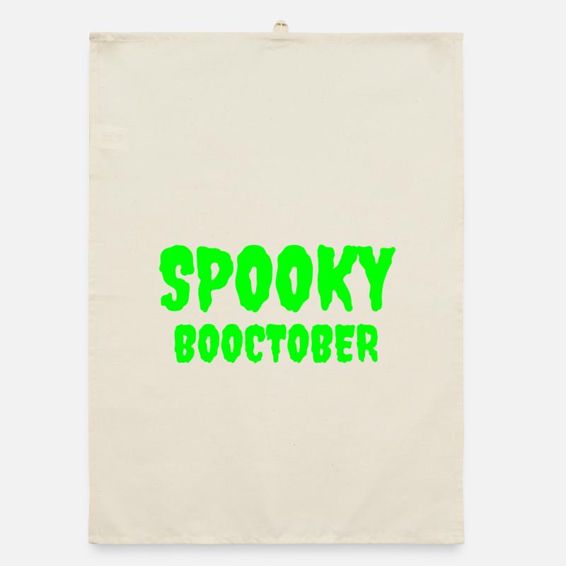 Spooky Booctober Jack-O'-Lantern Design Torchon bio