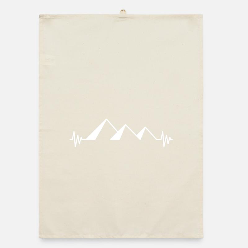 Heartbeat pyramids Egypt gift Egypt line Organic dish towel