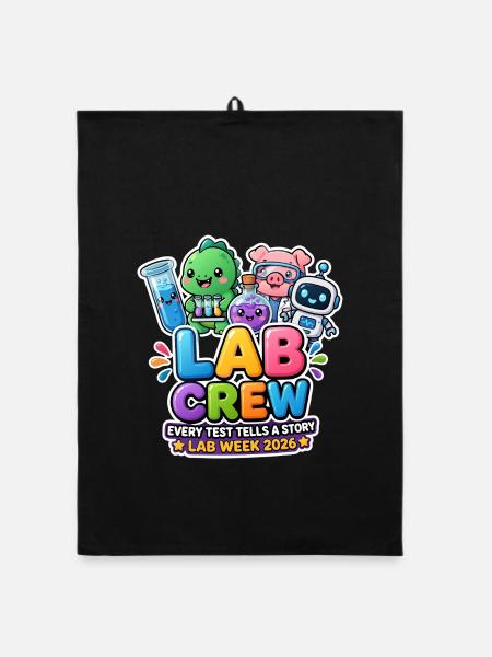 Lab Crew 2026 : Équipe de Laboratoire BD - Torchon bio - noir - Devant