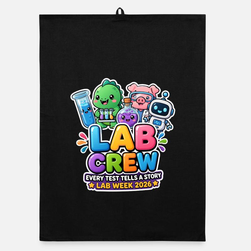 Lab Crew 2026: Comic Strip Lab Team Organic Geschirrtuch