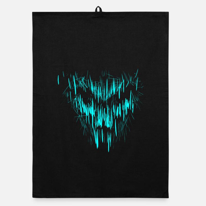 Turquoise skull Organic dish towel