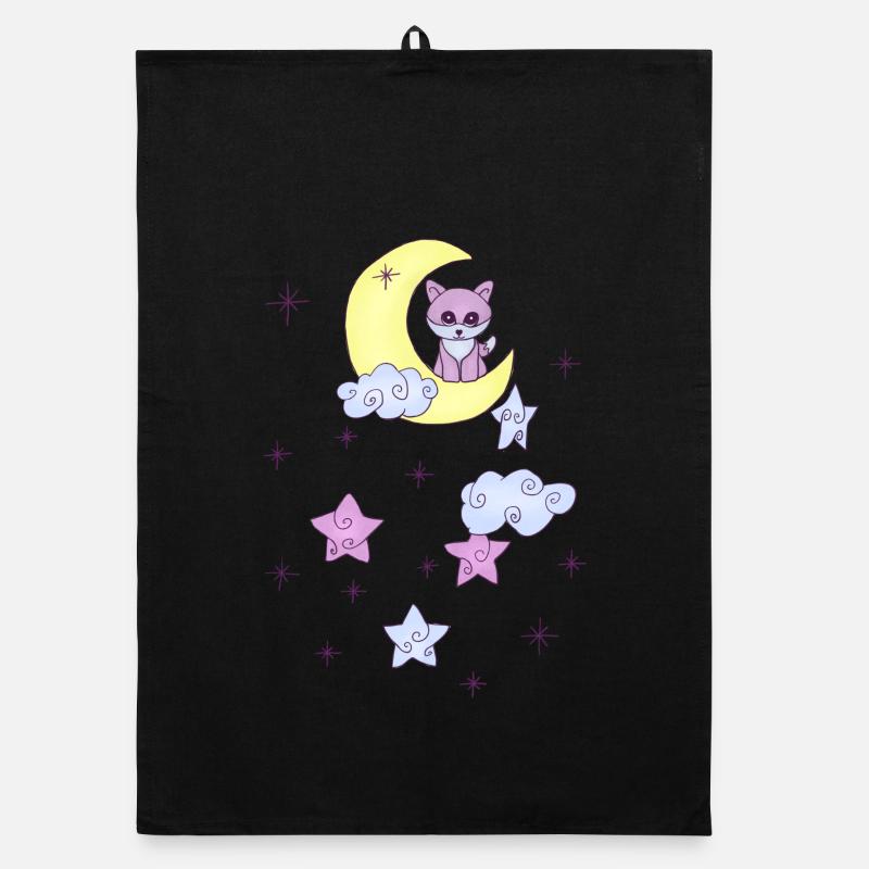 Fuchs im Mond Organic Geschirrtuch