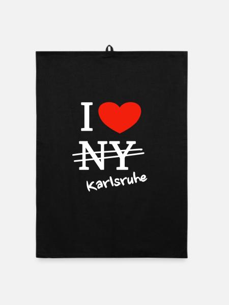 J'adore Karlsruhe - J'adore Karlsruhe - Torchon bio - noir - Devant