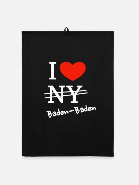 J'adore Baden-Baden - J'adore Baden-Baden - Torchon bio - noir - Devant