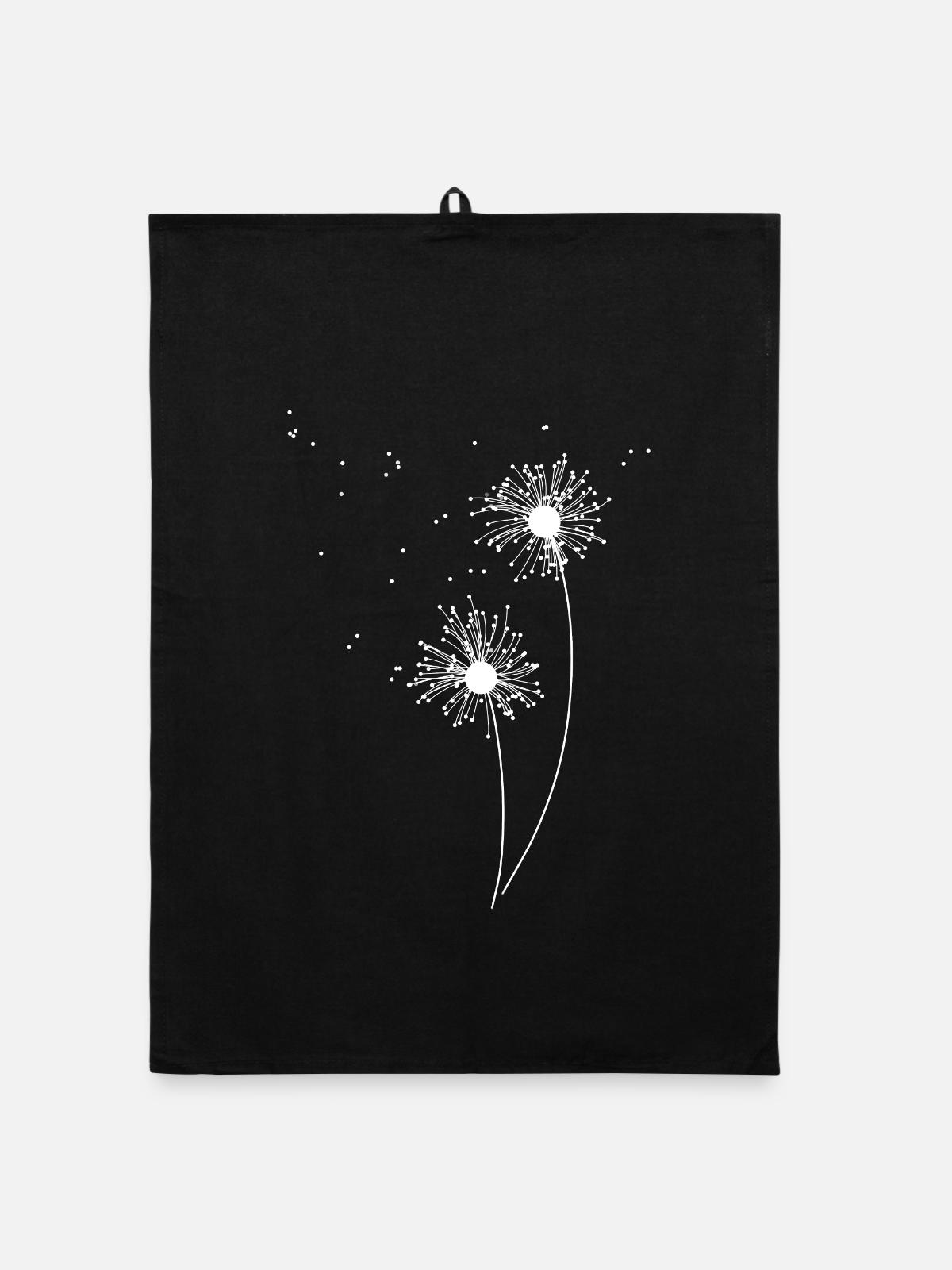 Pusteblume - Torchon bio - noir - Devant