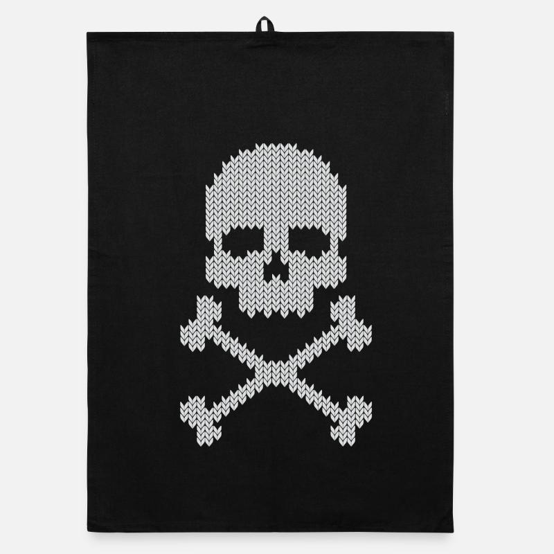 skull knitted Organic dish towel