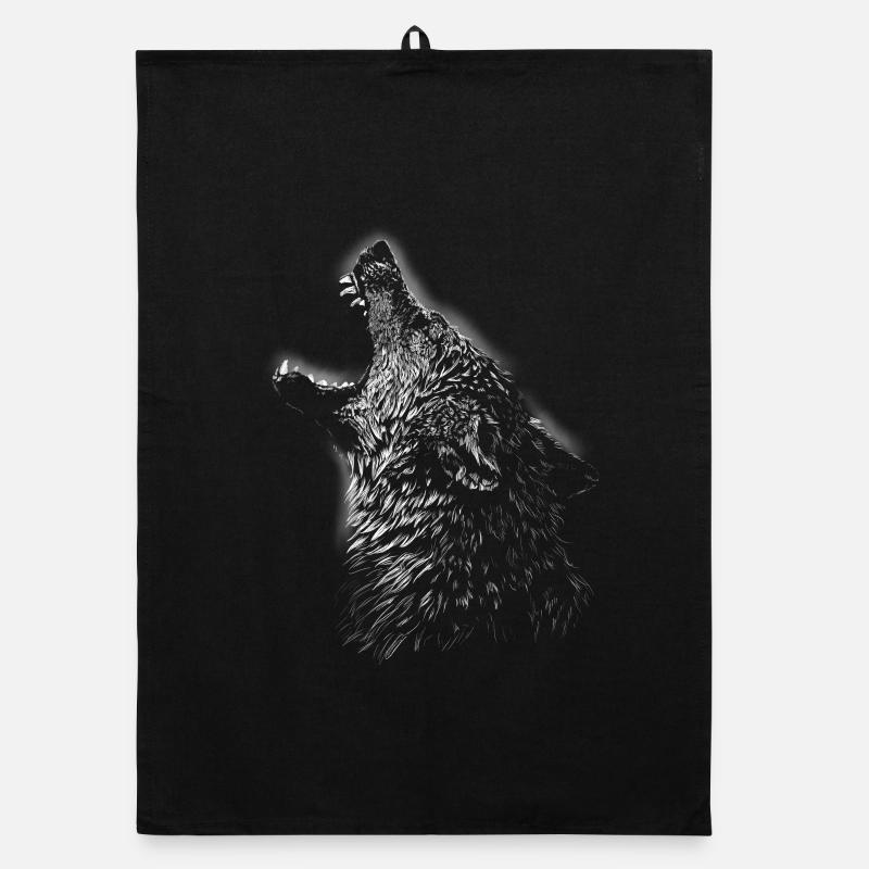 Loup - Torchon bio - noir