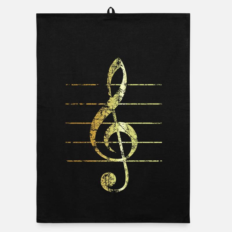 G-Clef - Treble Clef (Ancient Gold) Organic dish towel