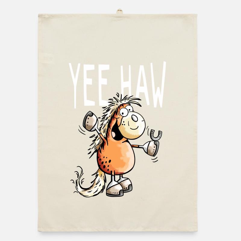 Yee Haw Cheval - Cheveaux - Comique Torchon bio