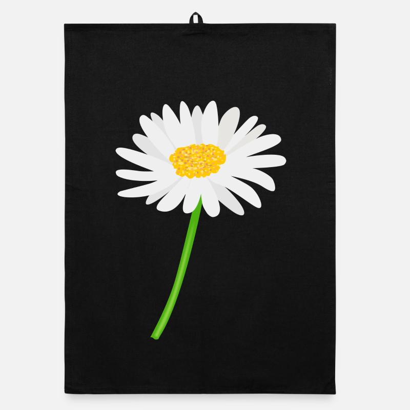 Marguerite fleur avec tige Torchon bio