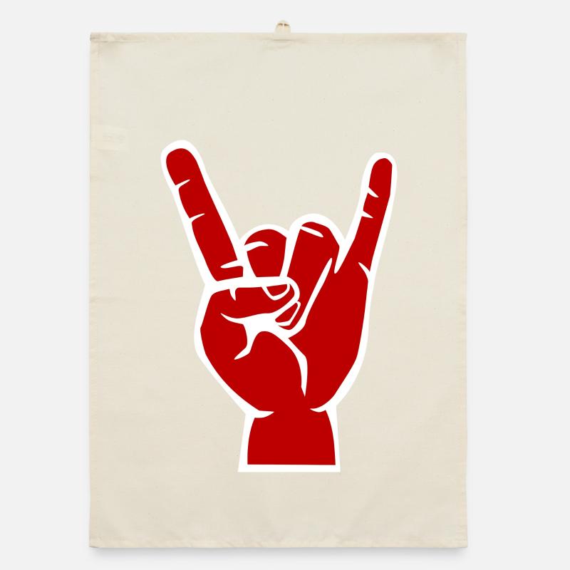 Main du diable, symbole de métal cool Devil Rock Torchon bio