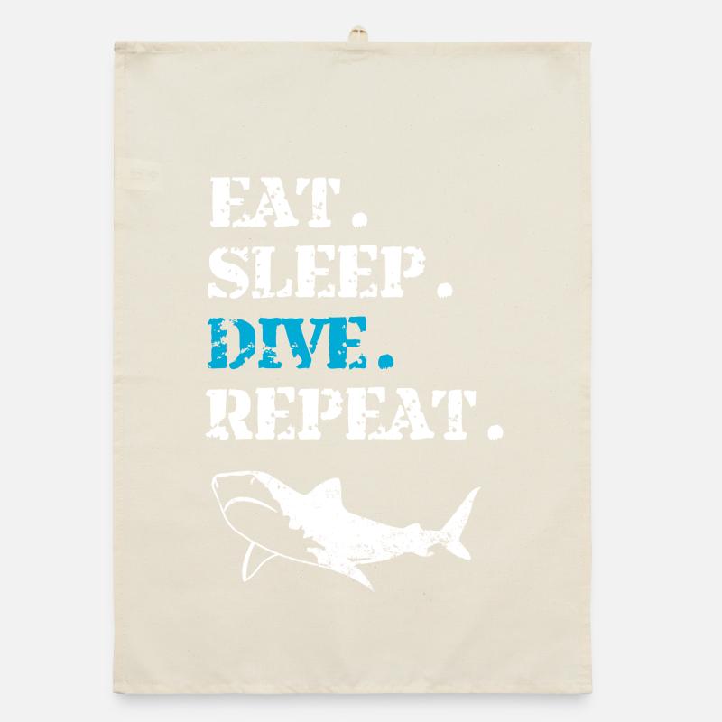 Diving Diver Organic dish towel