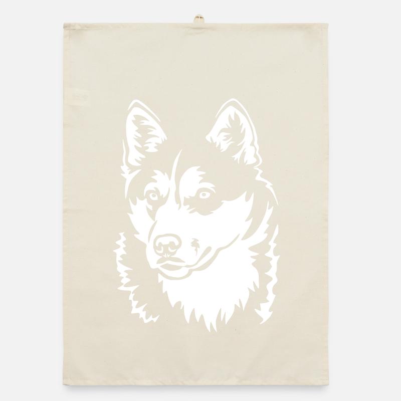 Tête Husky « Black Edition » Torchon bio