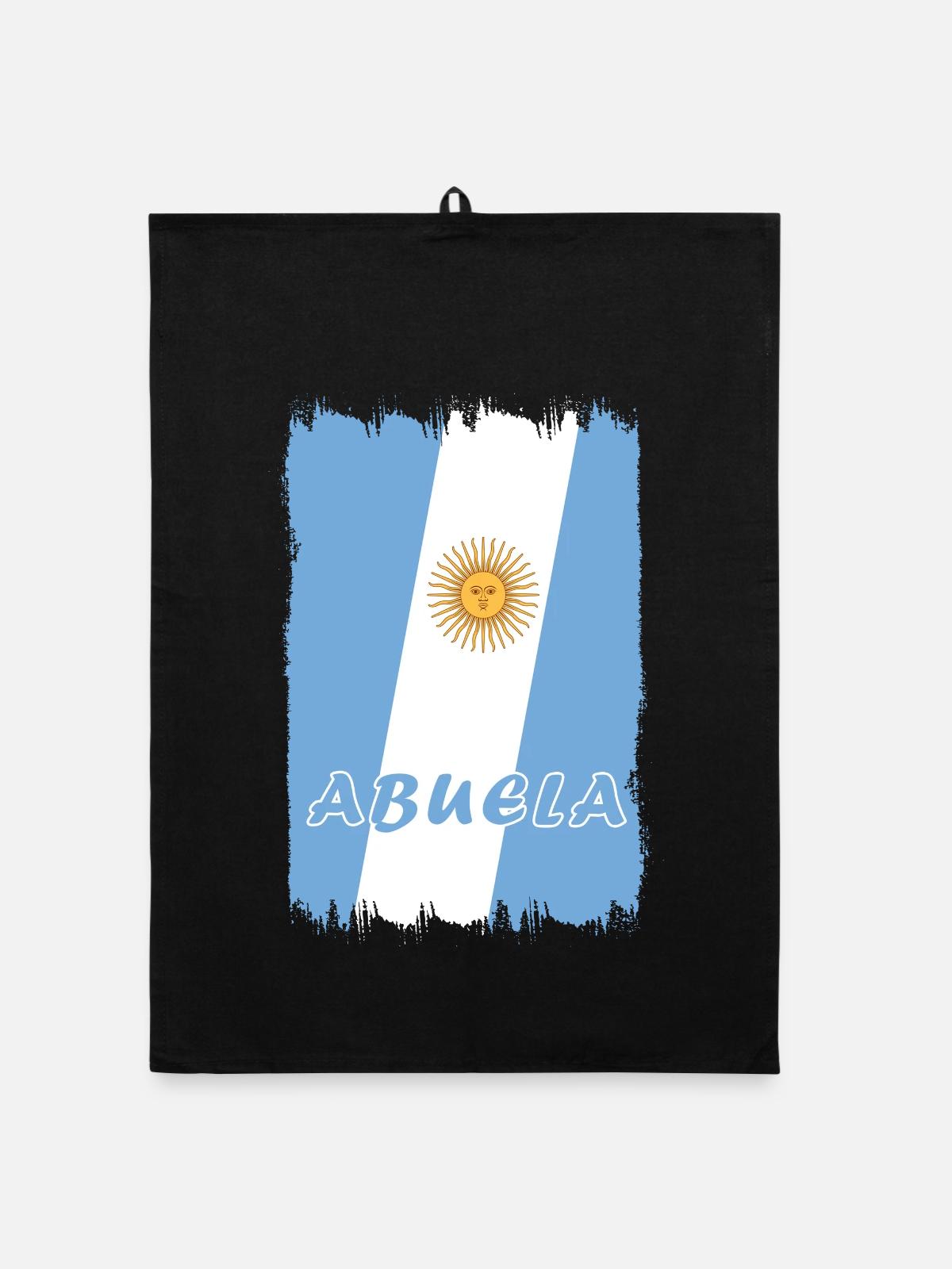 Argentinien Großmutter Design - Organic Geschirrtuch - Schwarz - Vorne