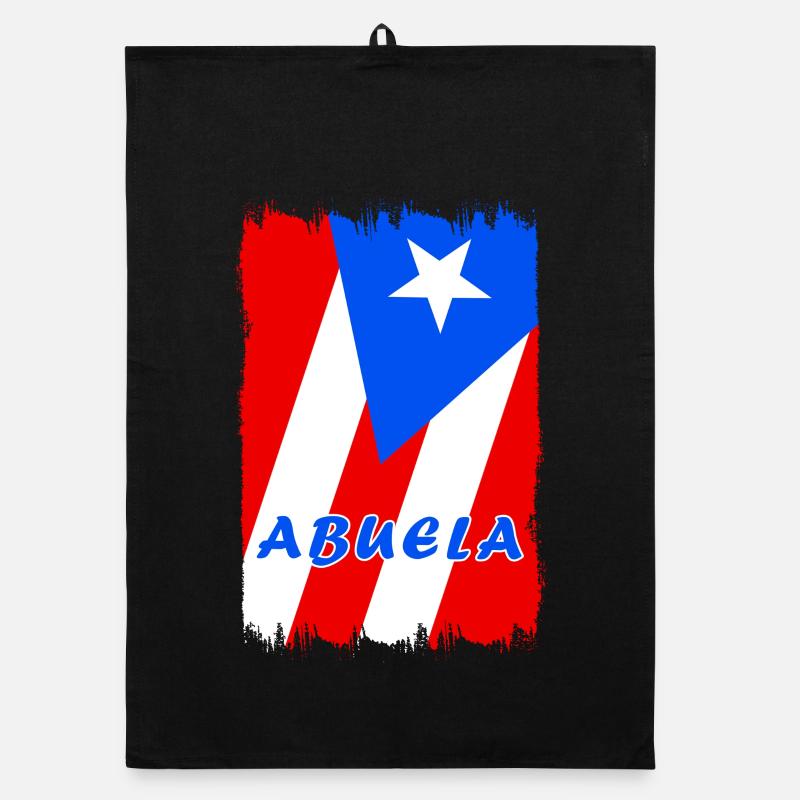 Drapeaux de grand-mère de Porto Rico Torchon bio