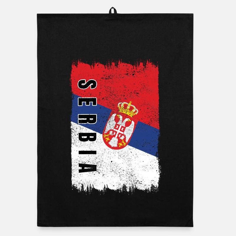 Serbien Vintage Flagge Organic Geschirrtuch