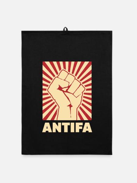 Antifa - Organic dish towel - black - Front