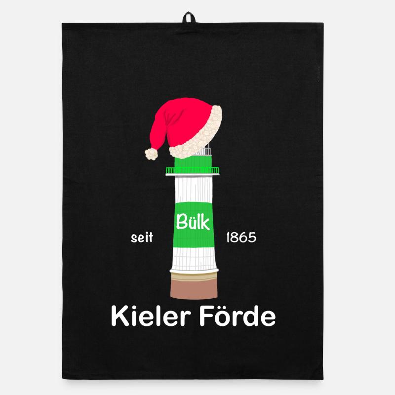 Weihnachten, Leuchtturm Bülk, Kieler Förde, Ostsee Organic Geschirrtuch