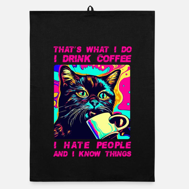 Café de chat confortable Torchon bio