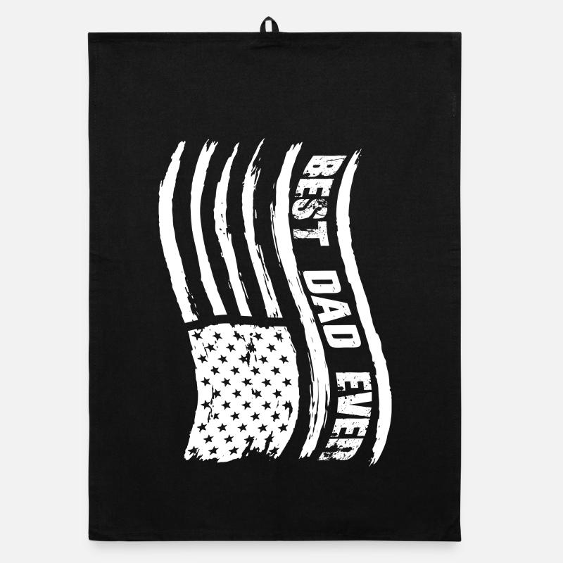Design patriotique avec rayures et étoile Torchon bio
