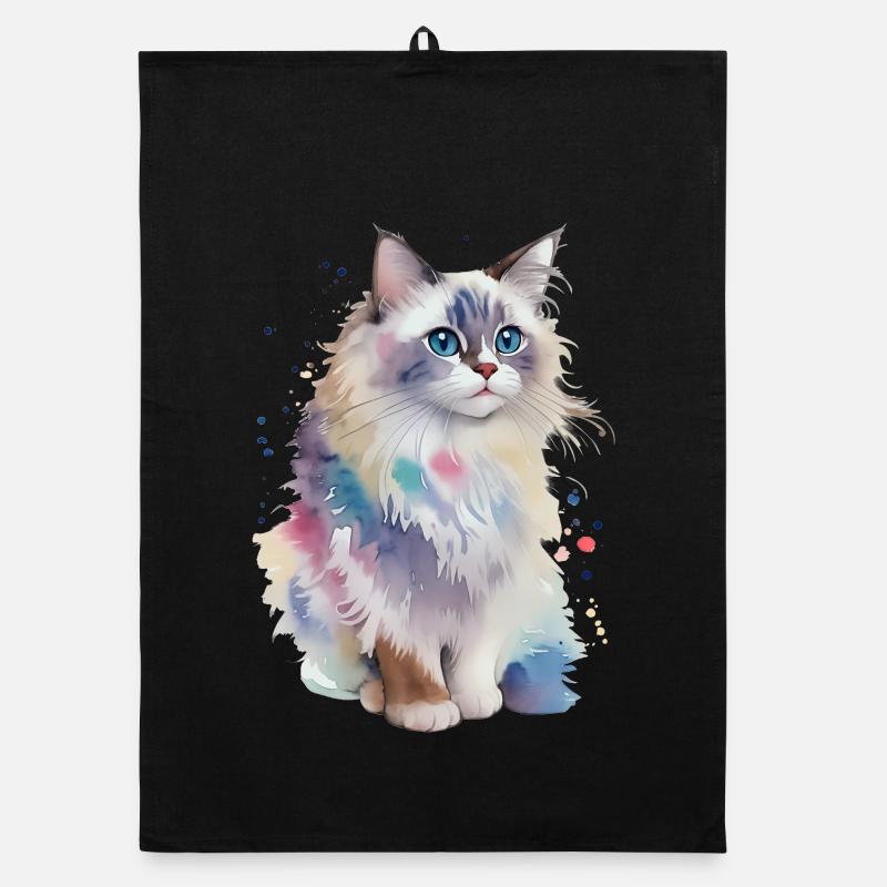 Ragdoll - Organic Geschirrtuch - Schwarz
