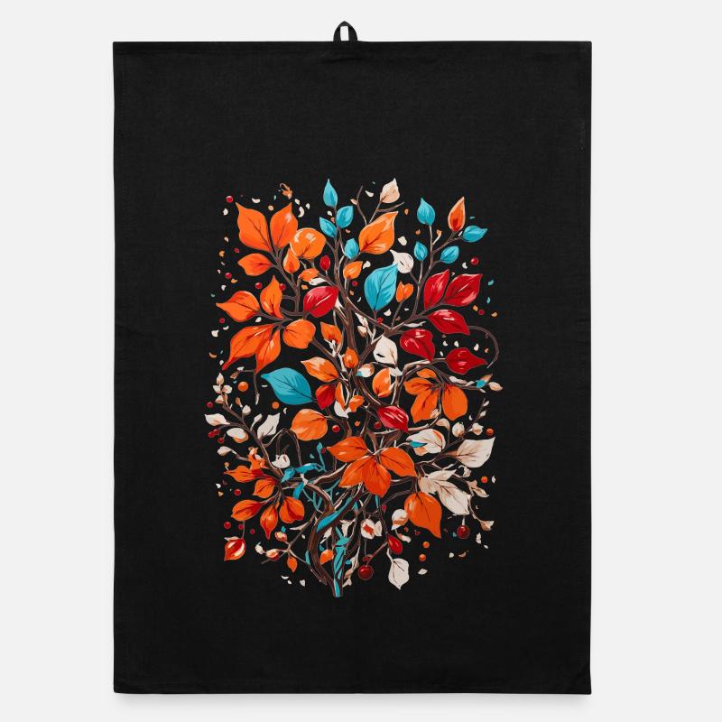 Flowers with nuts Organic dish towel