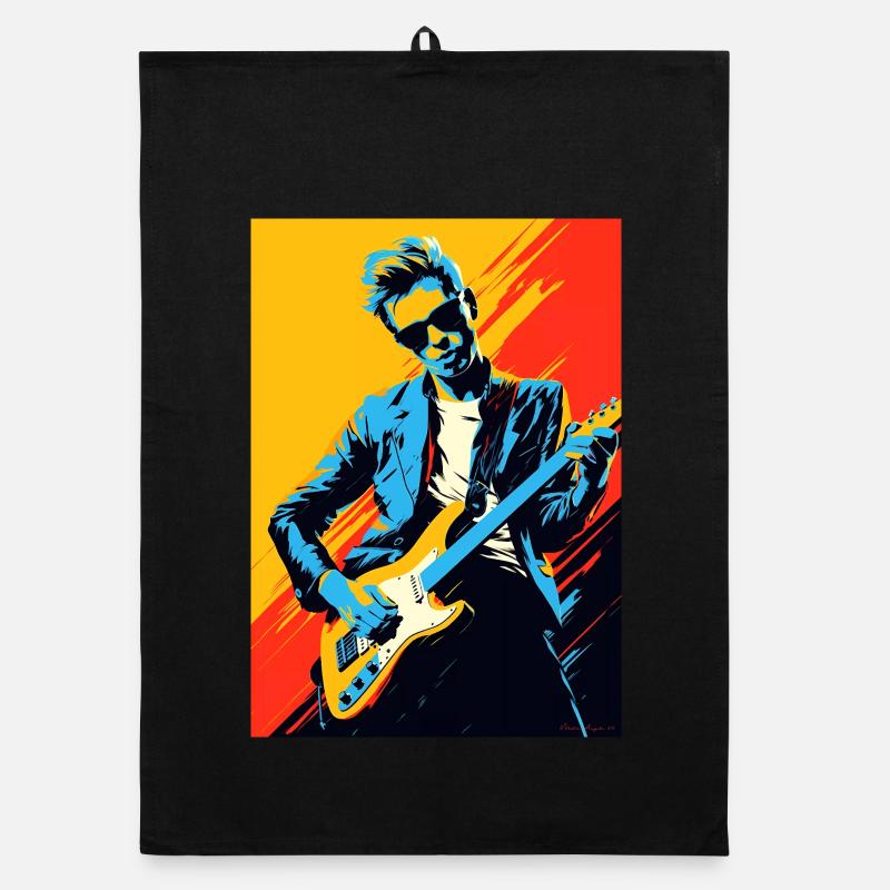 Pop-Art-Rocker - Organic Geschirrtuch - Schwarz