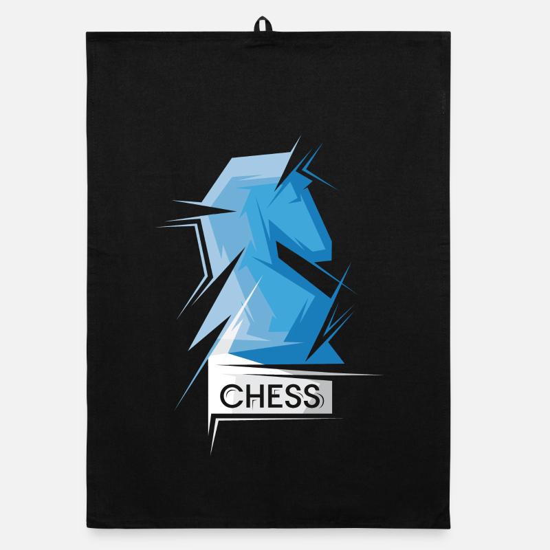 Symbole abstrait Origami cheval d’échecs Illustration Torchon bio