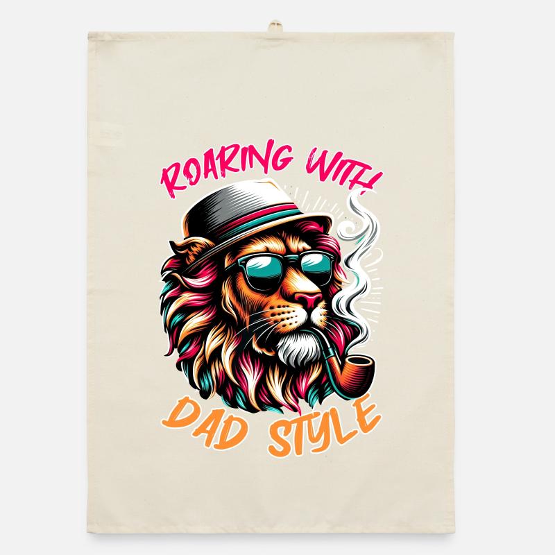 Rugir avec le style papa et les vibrations décontractées Torchon bio