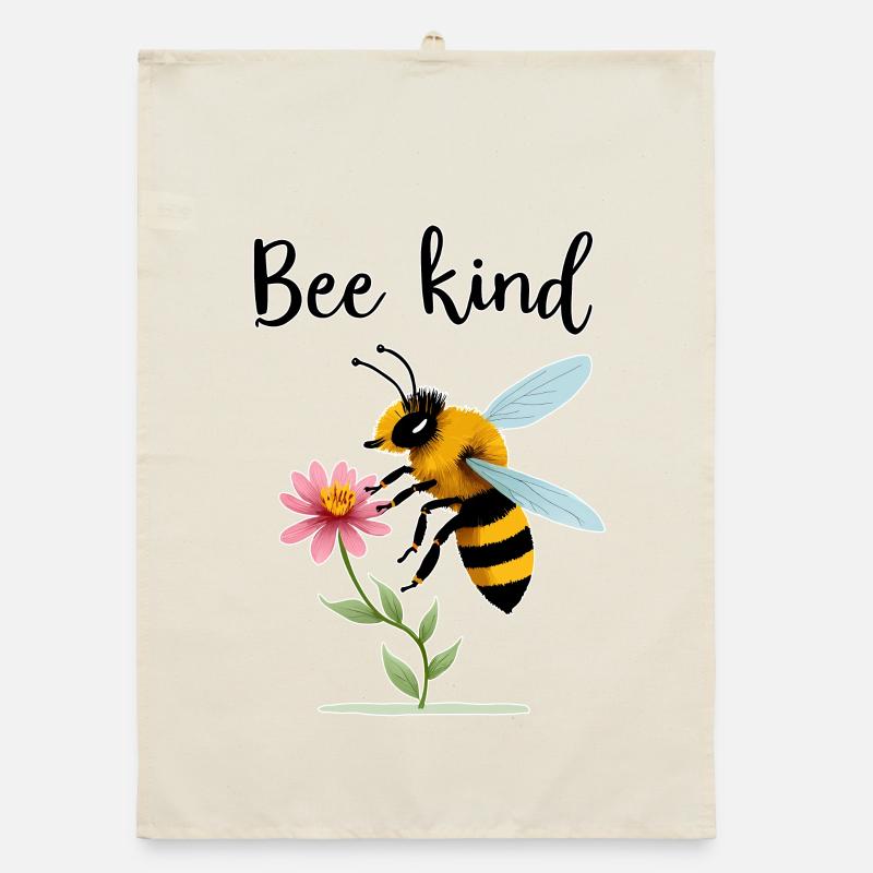 Type d’abeille : Abeille mignonne avec une petite fleur Torchon bio