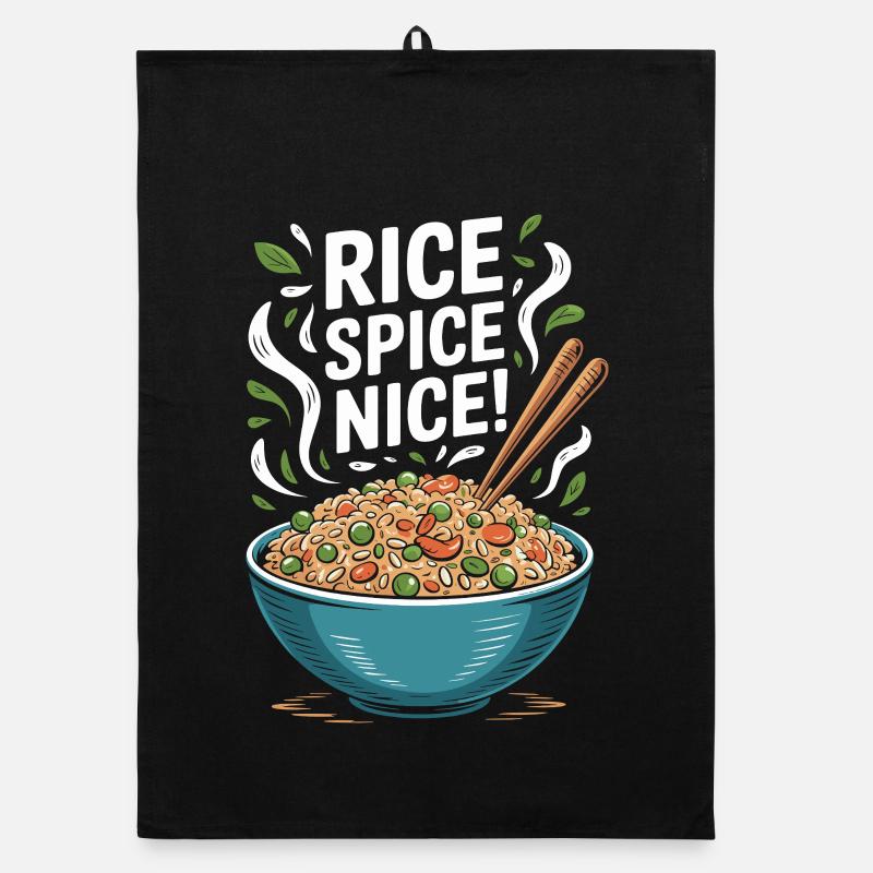 Riz frit Épices Riz chaud agréable Torchon bio