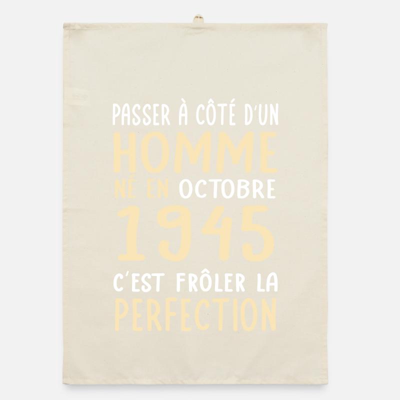 Anniversaire 80 ans - Né en Octobre 1945 Torchon bio